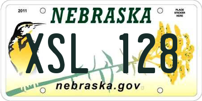 NE license plate XSL128