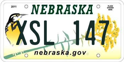 NE license plate XSL147
