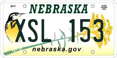 NE license plate XSL153
