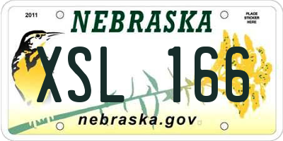 NE license plate XSL166