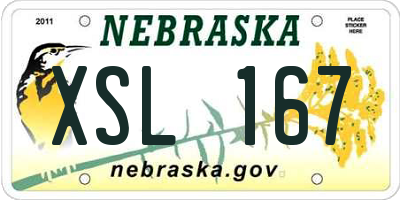 NE license plate XSL167