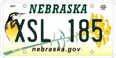 NE license plate XSL185