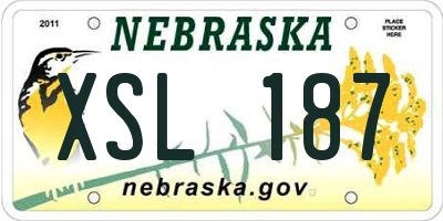 NE license plate XSL187