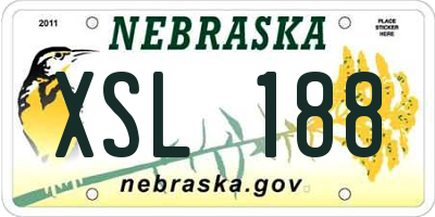 NE license plate XSL188