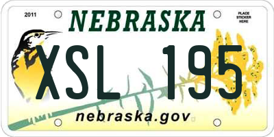 NE license plate XSL195