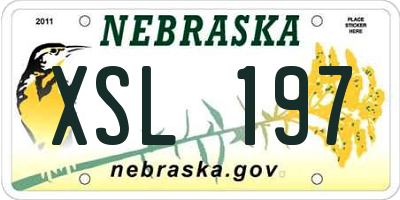 NE license plate XSL197