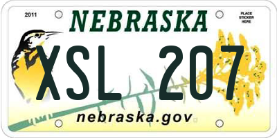 NE license plate XSL207