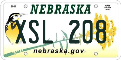 NE license plate XSL208