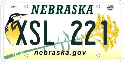 NE license plate XSL221