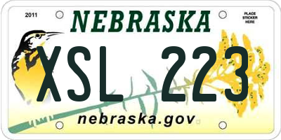 NE license plate XSL223