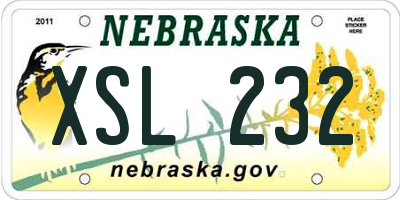 NE license plate XSL232