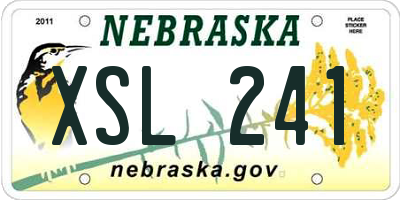 NE license plate XSL241