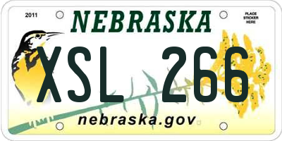 NE license plate XSL266