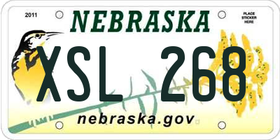 NE license plate XSL268