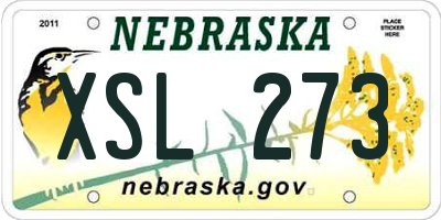 NE license plate XSL273