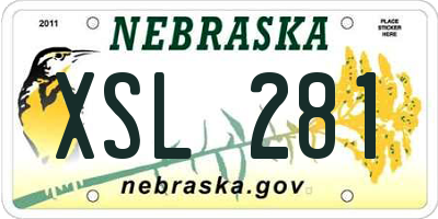 NE license plate XSL281