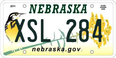 NE license plate XSL284