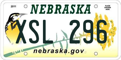 NE license plate XSL296