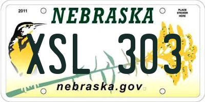 NE license plate XSL303