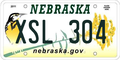 NE license plate XSL304