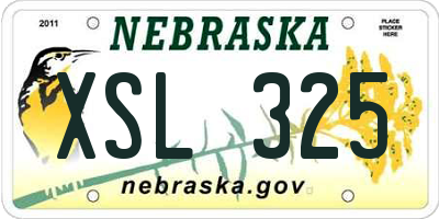 NE license plate XSL325