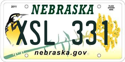 NE license plate XSL331