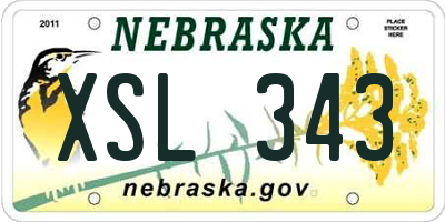 NE license plate XSL343