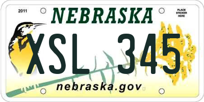 NE license plate XSL345
