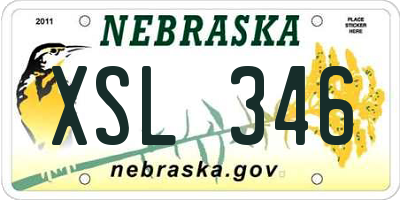 NE license plate XSL346