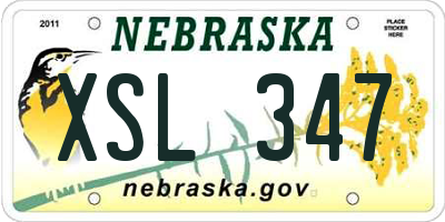 NE license plate XSL347