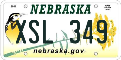 NE license plate XSL349
