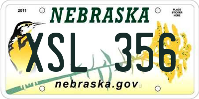 NE license plate XSL356