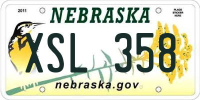NE license plate XSL358