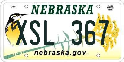 NE license plate XSL367