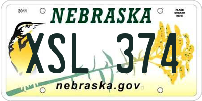 NE license plate XSL374