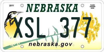 NE license plate XSL377