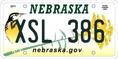 NE license plate XSL386