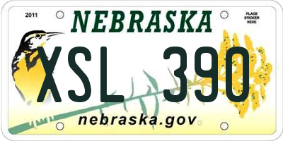 NE license plate XSL390