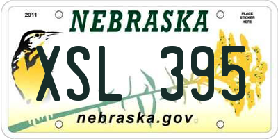 NE license plate XSL395