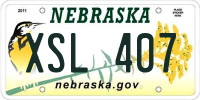 NE license plate XSL407