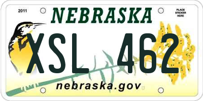 NE license plate XSL462