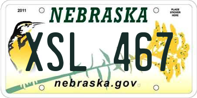 NE license plate XSL467