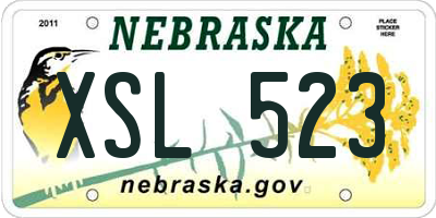 NE license plate XSL523