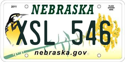 NE license plate XSL546