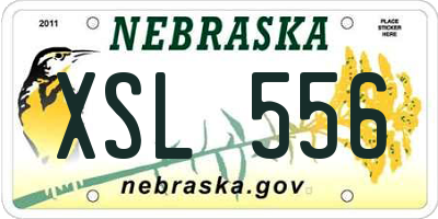 NE license plate XSL556