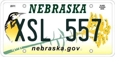 NE license plate XSL557