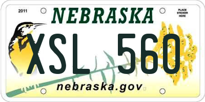NE license plate XSL560