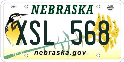 NE license plate XSL568