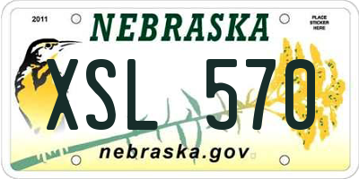 NE license plate XSL570