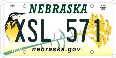 NE license plate XSL571